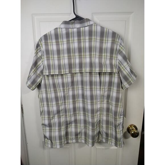 L.L. Bean Men's XL S/S Shirt Vented Grey Yellow Plaid Activewear lightweight - Picture 9 of 9